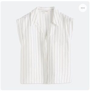 Nine Britton White Pinstripe Sleeveless Blouse